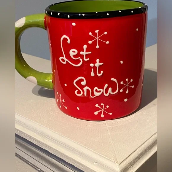 Festive Snowman Holiday Mug - Red and Green - Picture 2 of 3